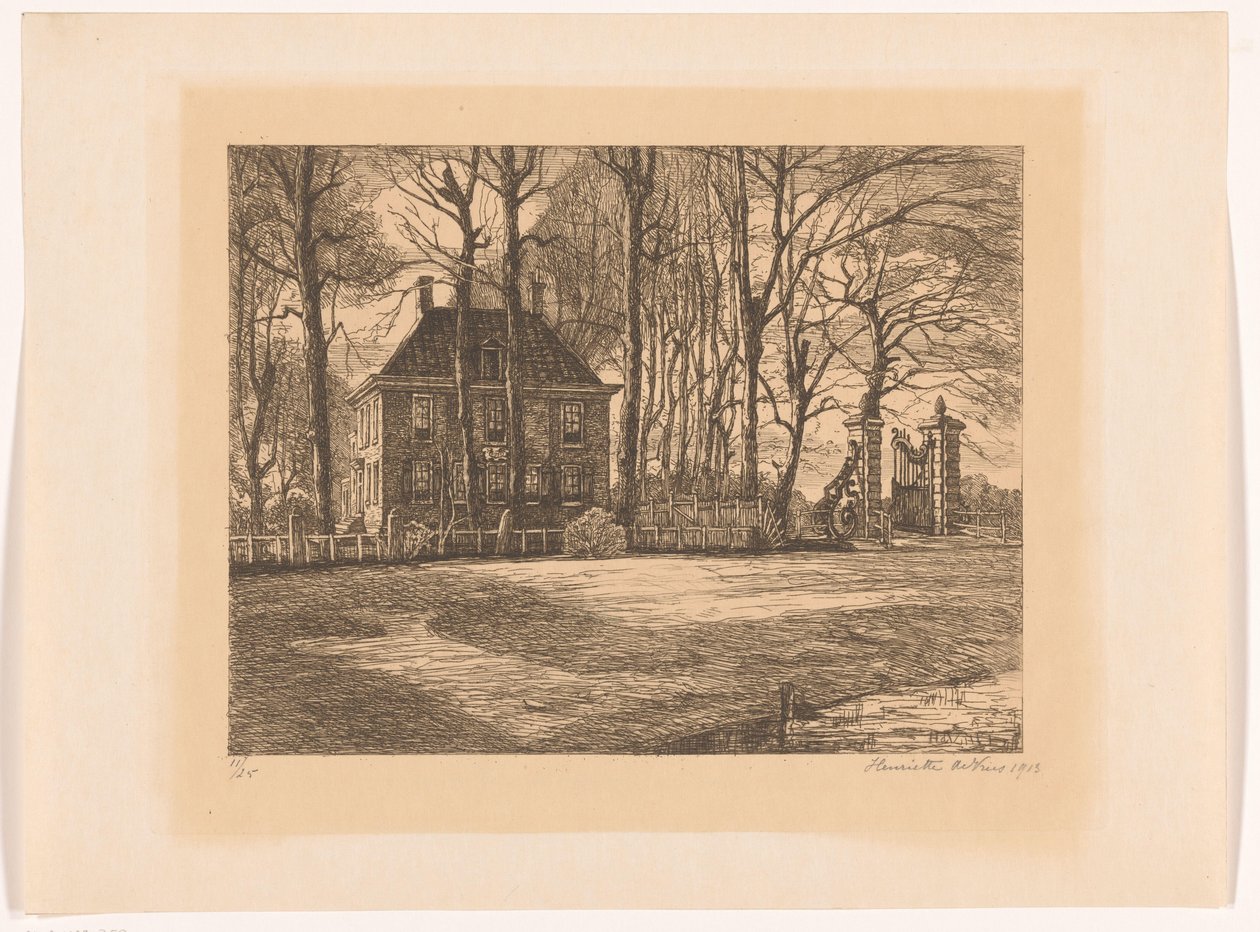 Landhus blandt træerne af Henriëtte de Vries (signed by artist)