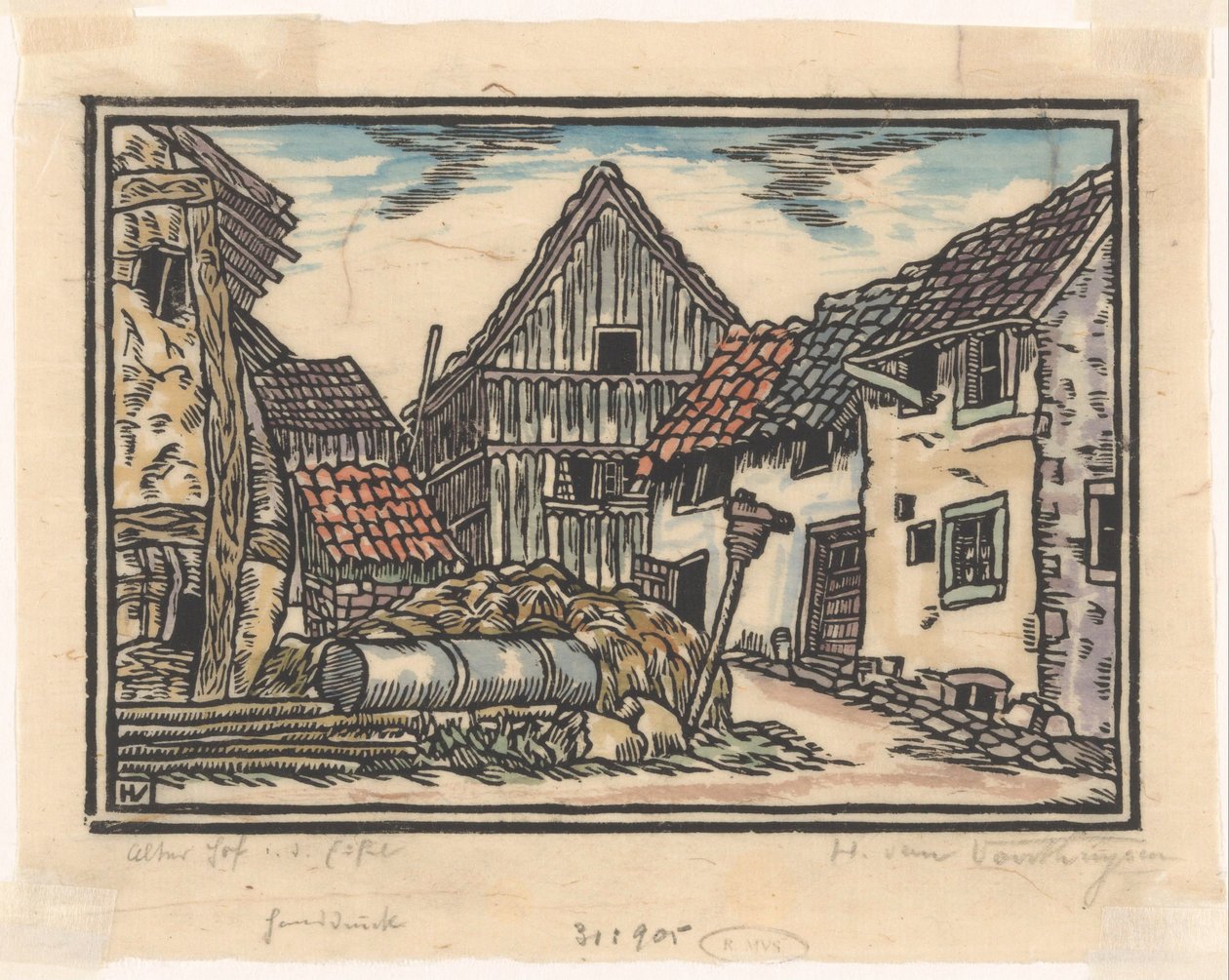 Gård i Eifel af Henriëtte van Hove (signed by artist)