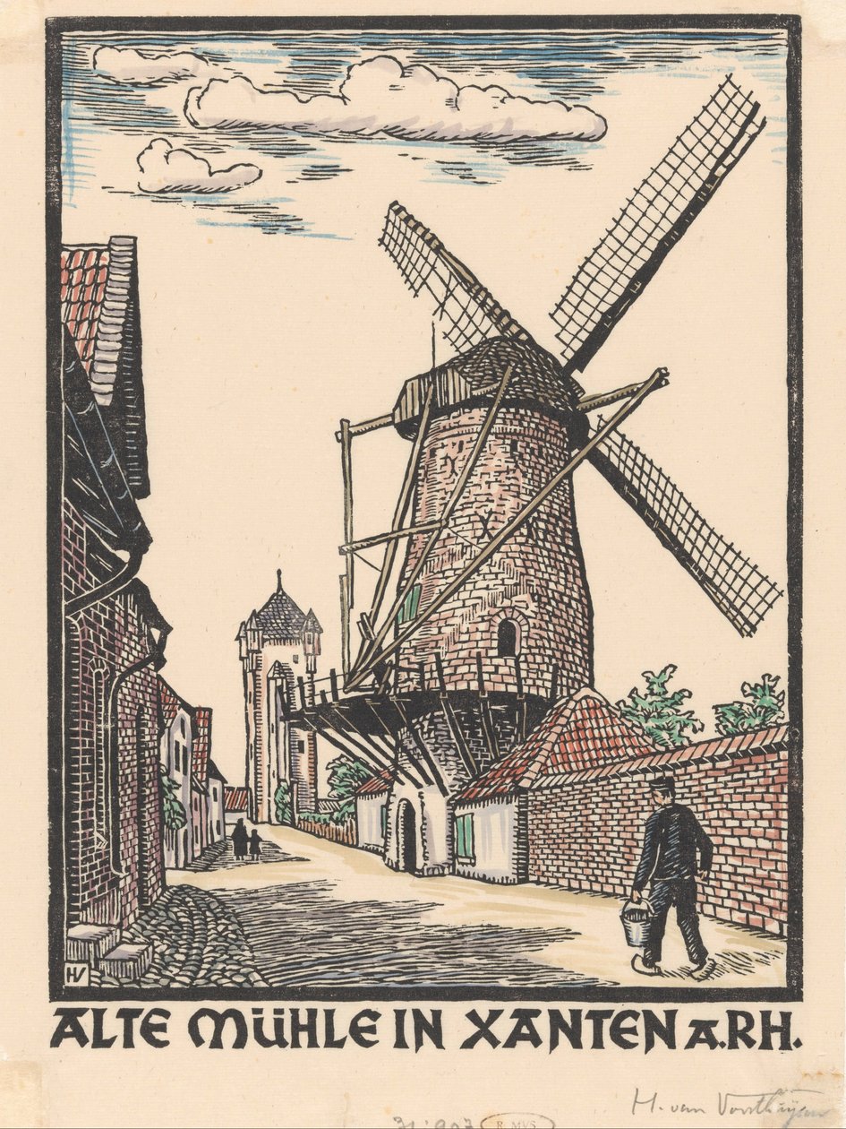 Vindmølle i Xanten af Henriëtte van Hove (signed by artist)