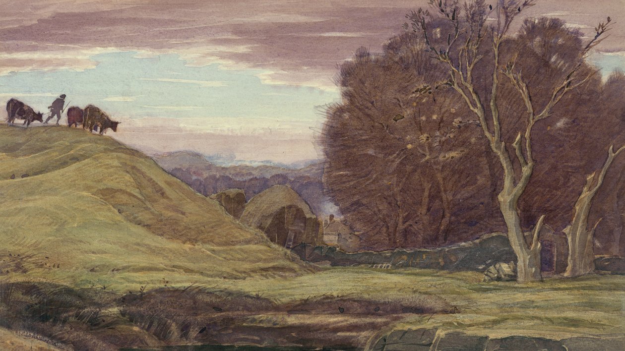 Welsh Pastoral Landscape, ca. 1920 af Henry A. 1868 1940 Payne