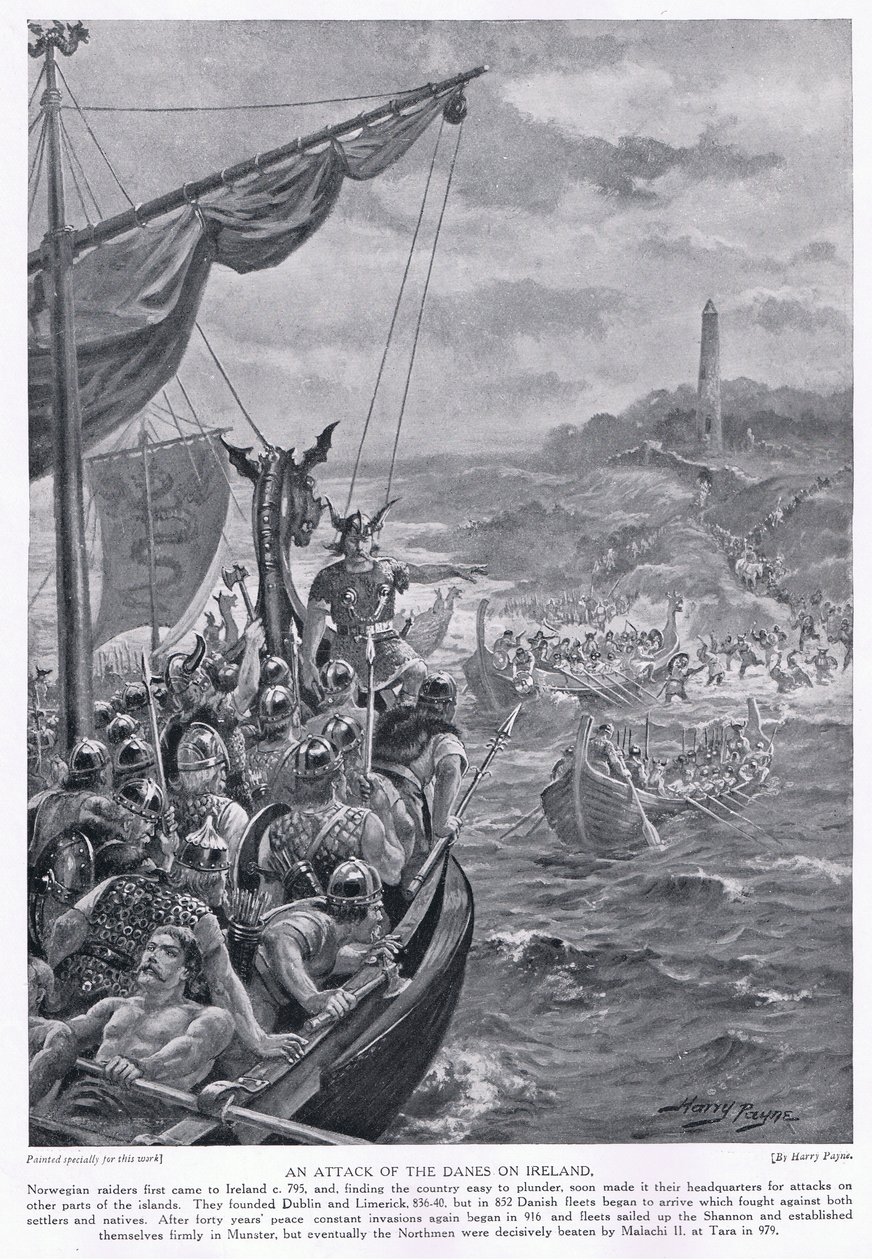 Et angreb af danskerne på Irland omkring 795 e.Kr., 1920