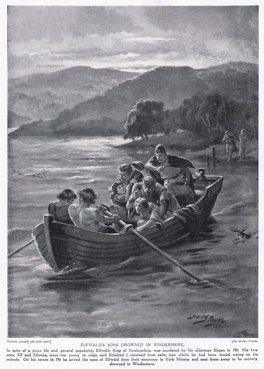 Elfwalds søn druknede i Windermere AD788, 1920