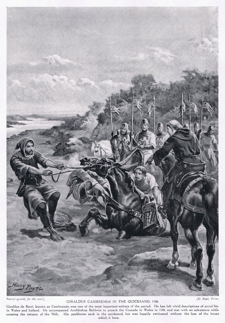 Girladus Cambrensis i kviksandet AD1188, 1920