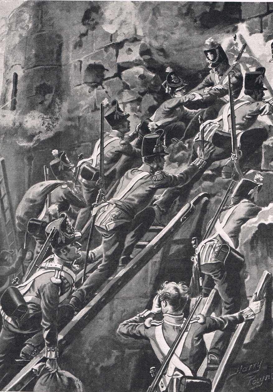 The Connaught Rangers ved Stormen af Ciudad Rodrigo, 19. januar 1812, illustration fra 