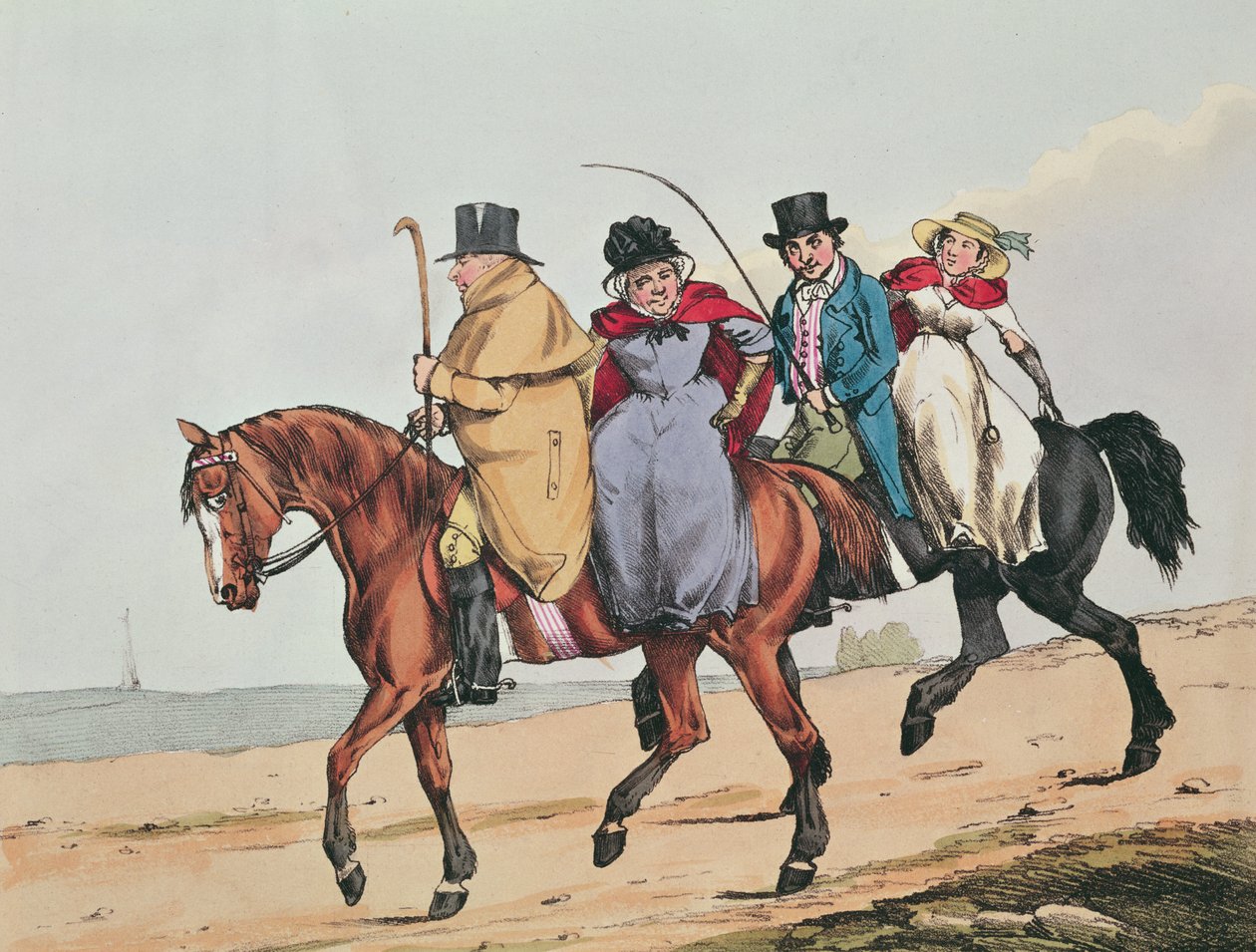 Yeomanry of England på besøg, 1821 (farveætsning) af Henry Aiken