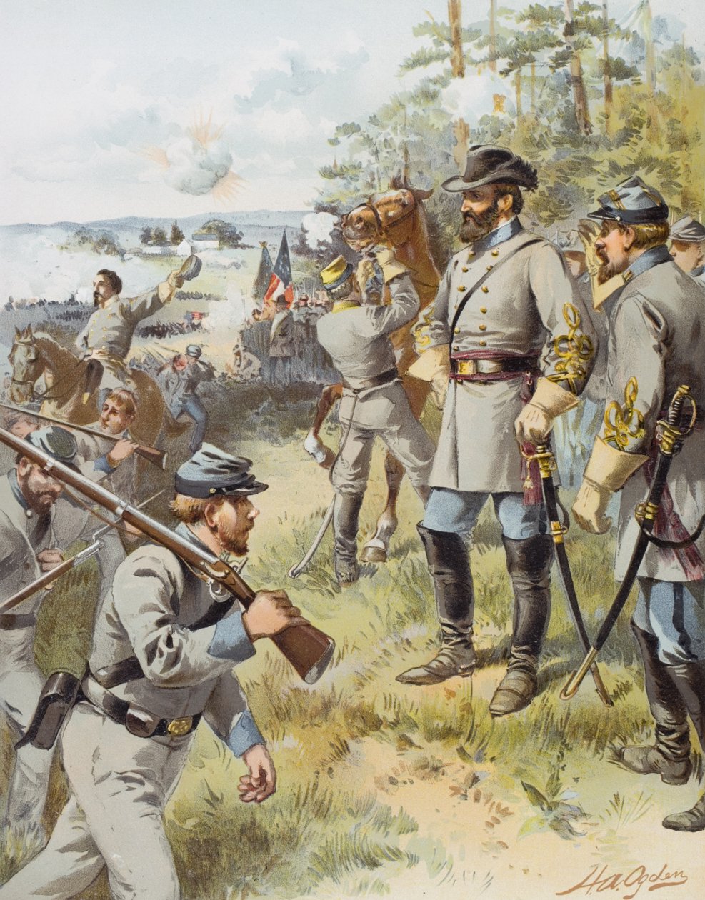 General Stonewall Jackson ved det første slag ved Bull Run, 17. august, 1861 af Henry Alexander Ogden