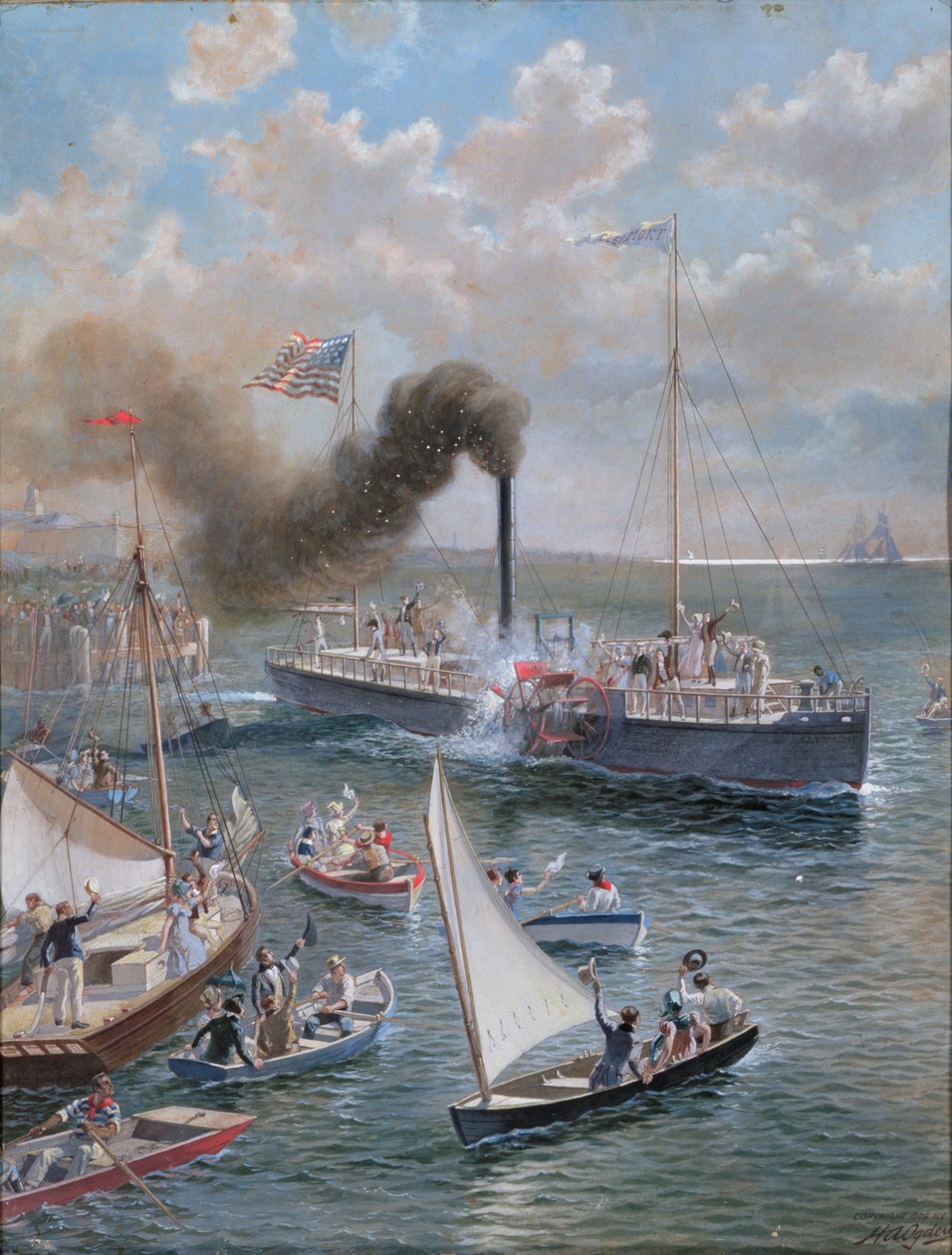 The Clermont, 1909 (gouache og grafit på papir) af Henry Alexander Ogden