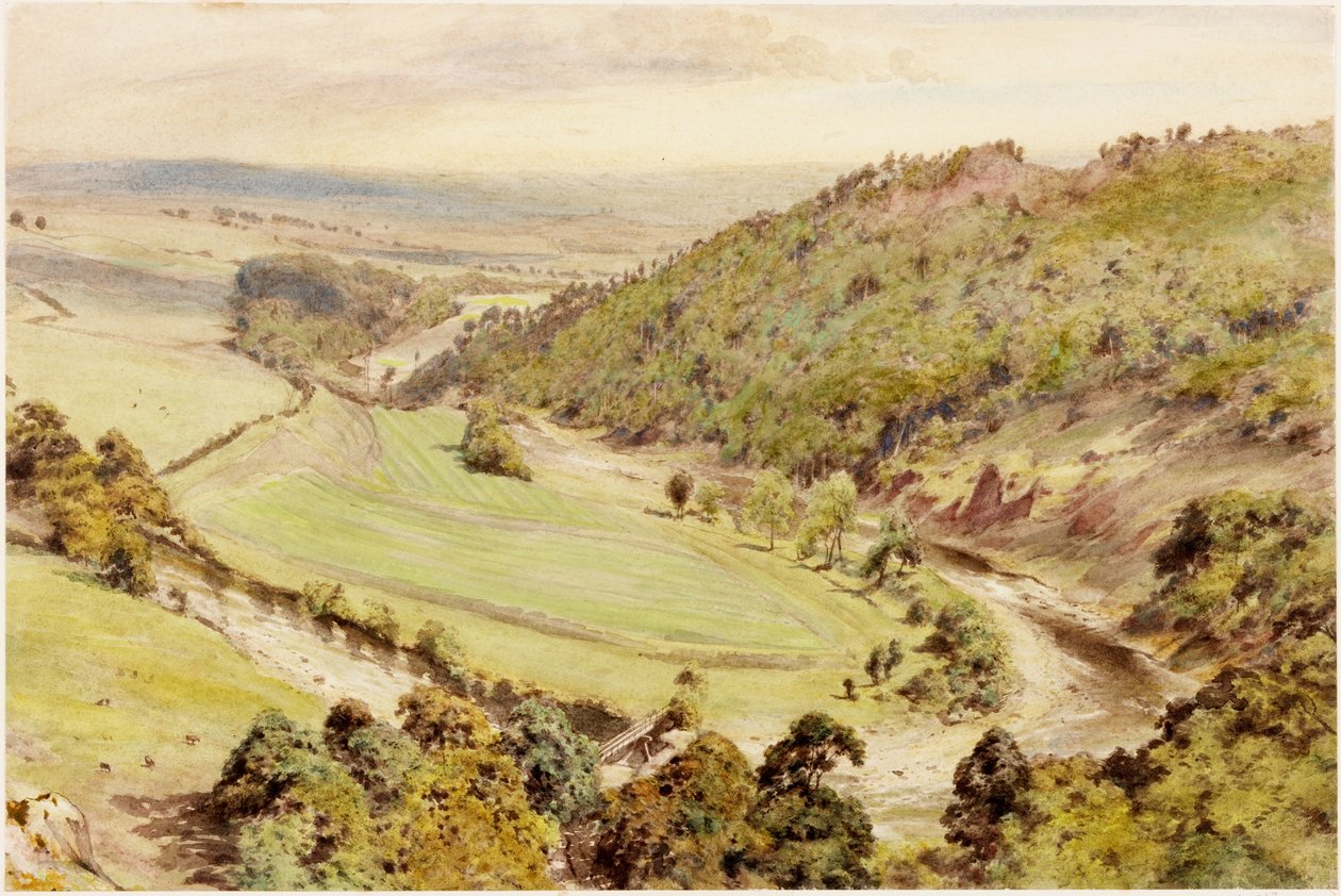 Birdoswald (blyant og akvarel på papir (klisteret på kort)) af Henry Burdon Richardson