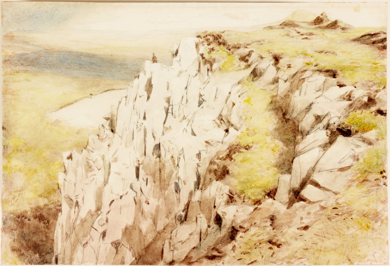 Crag Lough (blyant og akvarel på papir (klisteret på kort)) af Henry Burdon Richardson