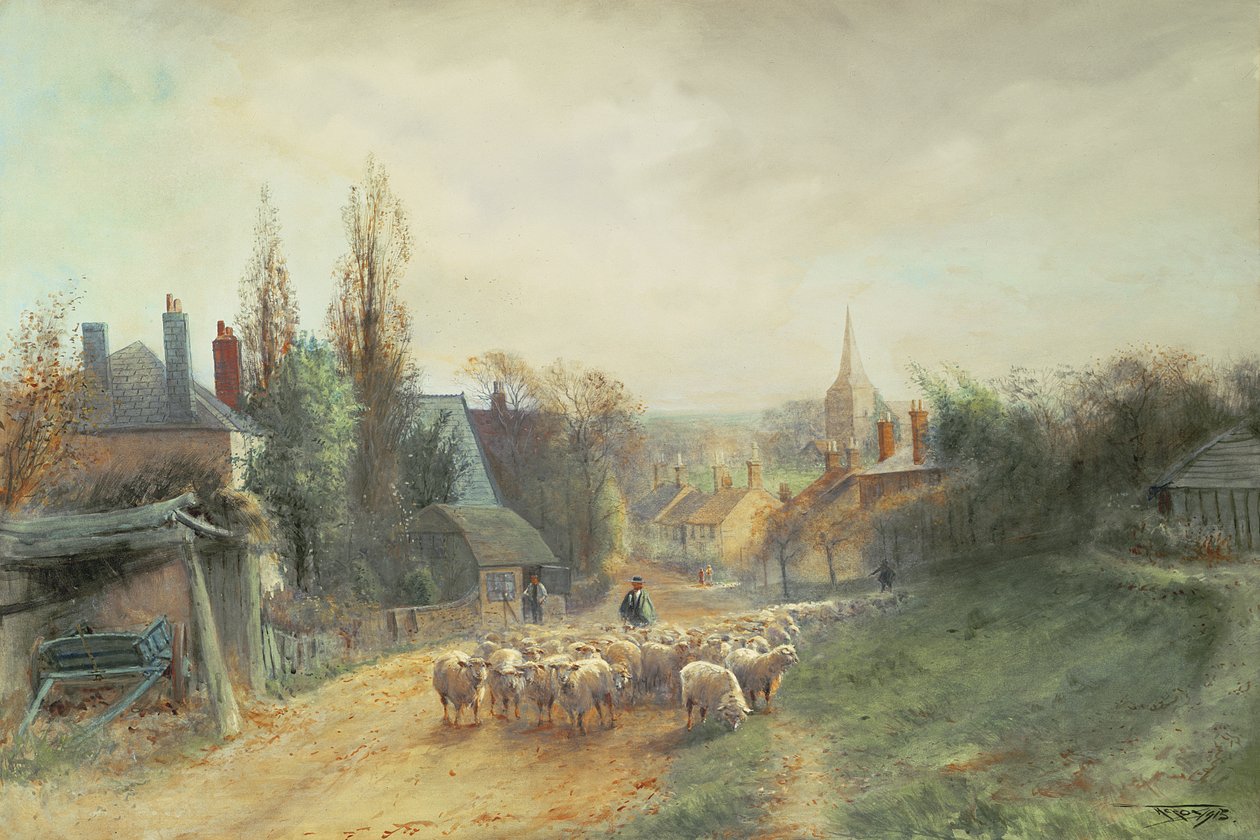 Billingshurst, 1915, en landsby i Sussex af Henry Charles Fox