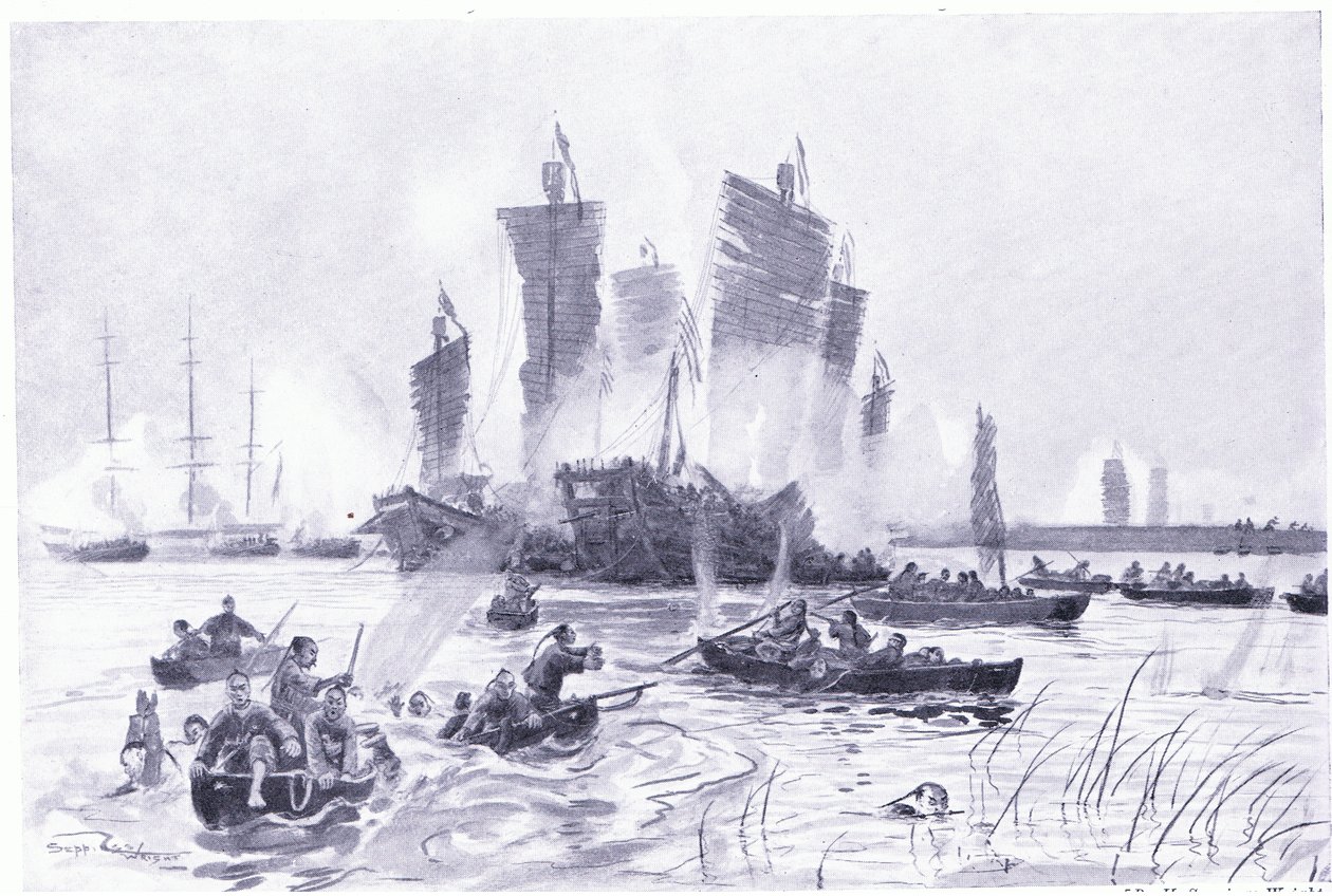Kampen mellem piraterne og den kejserlige flåde af Henry Charles Seppings Wright