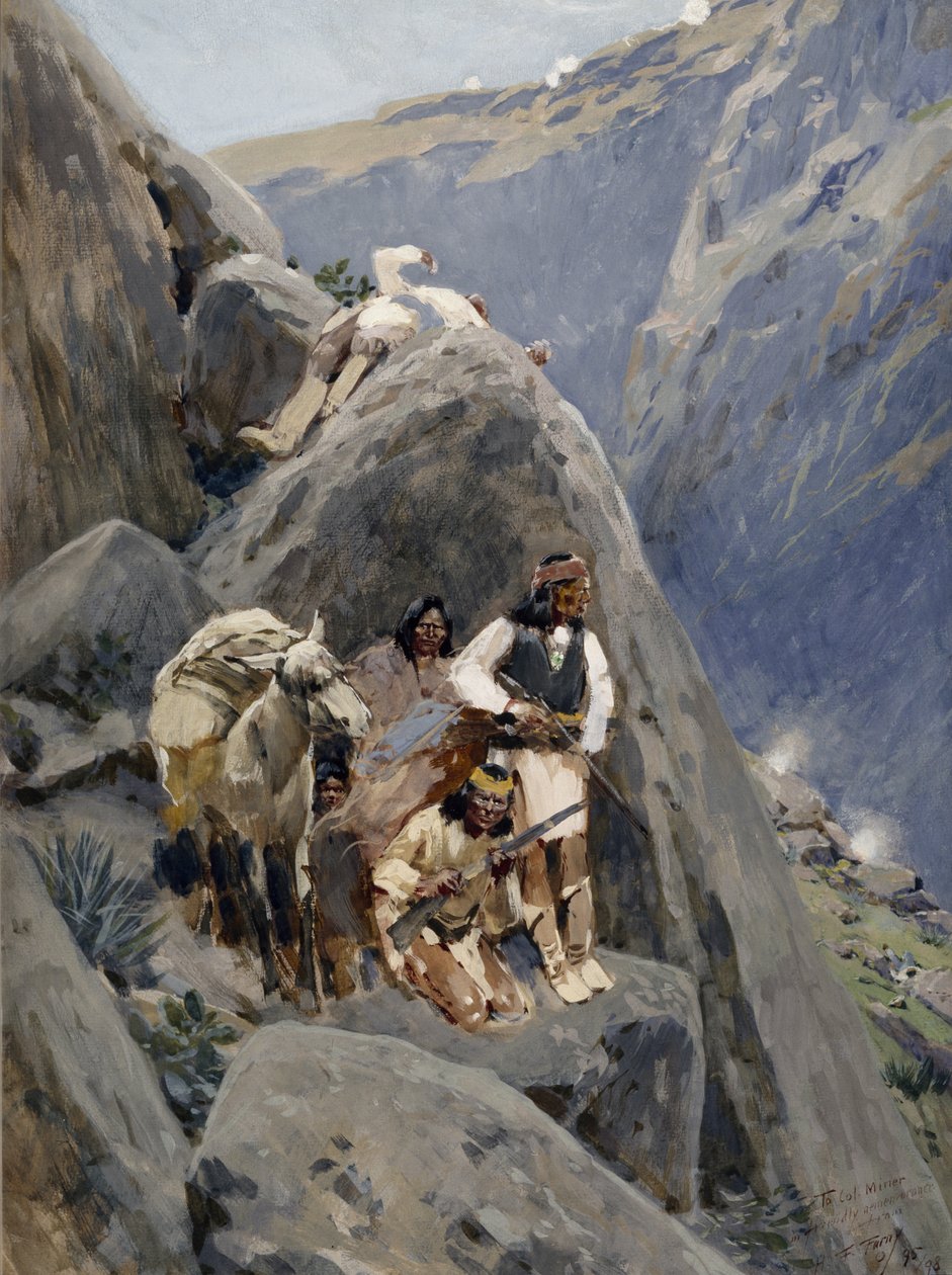 Apache-indianere i bjergene, 1895-98 af Henry Francois Farny