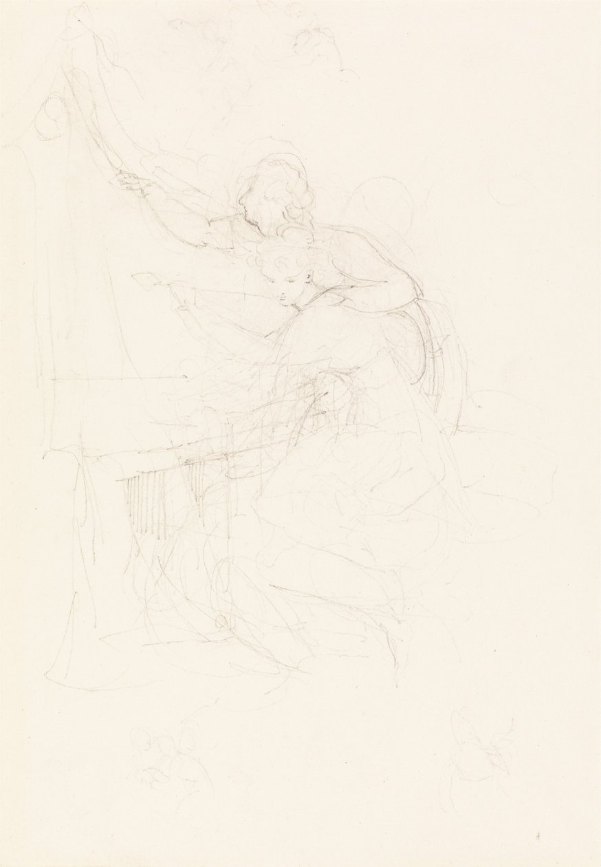 Pige og ungdom ved et bord af Johann Heinrich Füssli
