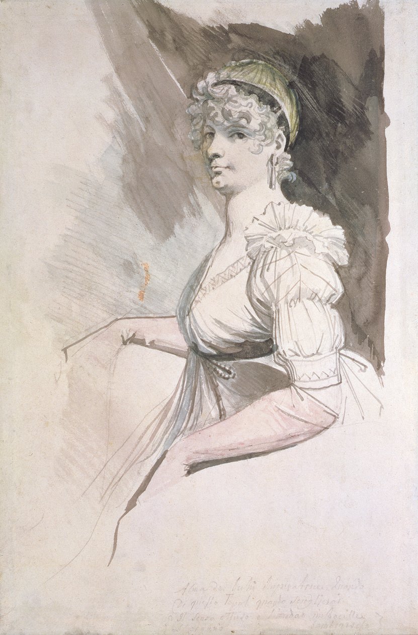 Portræt af fru Fuseli, ca. 1798 (wc over blyant på papir) af Johann Heinrich Füssli