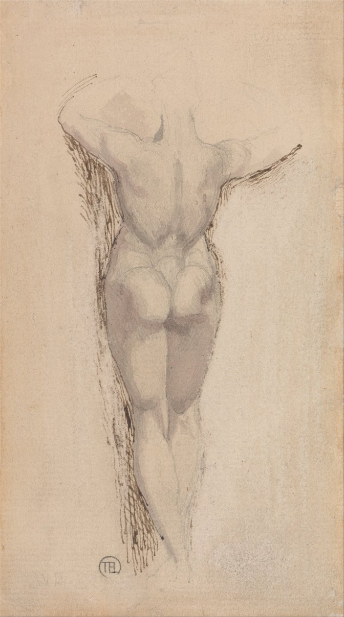 Studie af en ryg på en kvindelig nøgen, stående af Johann Heinrich Füssli