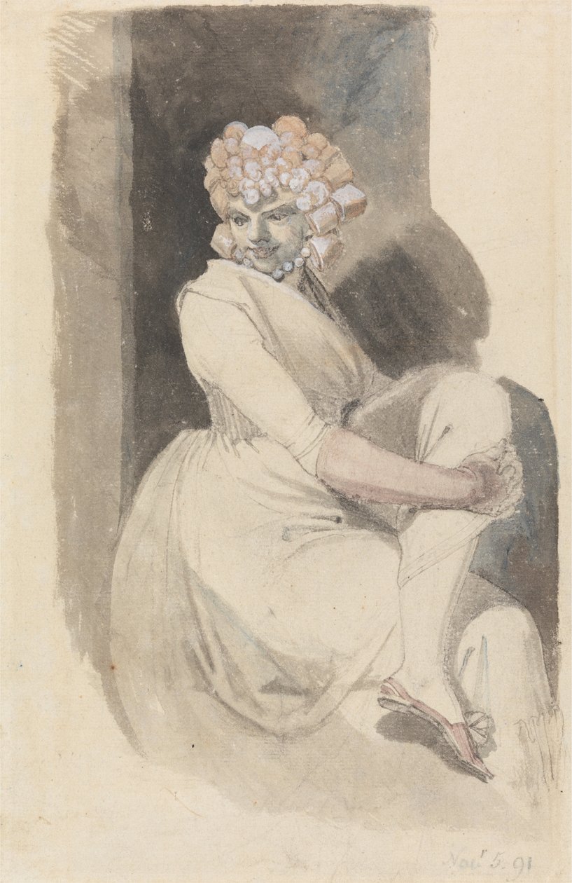 Studie af en siddende kvinde af Johann Heinrich Füssli