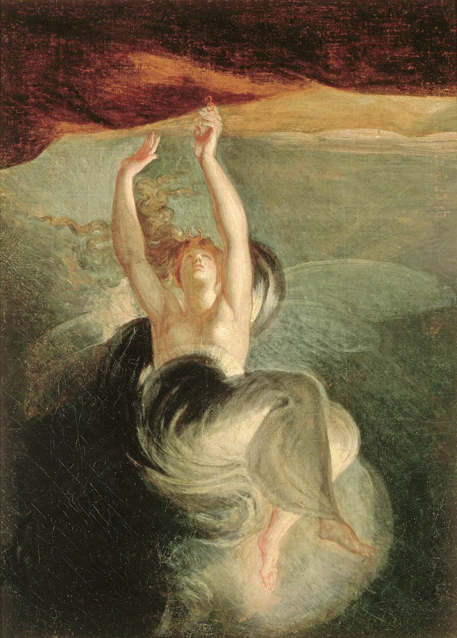 Titania finder den magiske ring på kysten, fra "Oberon" af Christoph Martin Wieland (1733-1813) (1804-05 af Johann Heinrich Füssli
