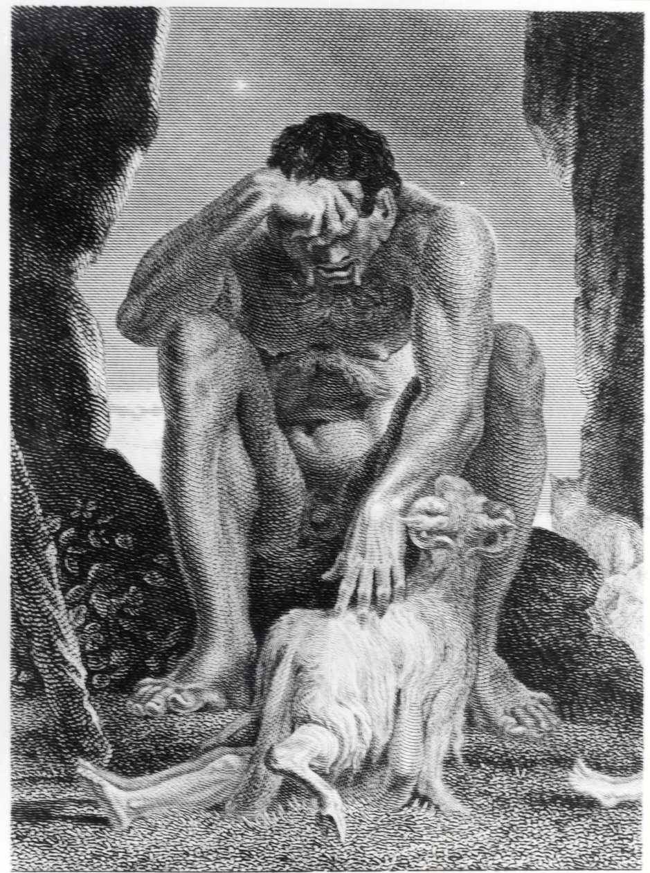 Ulysses flygter fra Kyklopen Polyphemus, indgraveret af I.G. Walker, 1808 af Johann Heinrich Füssli