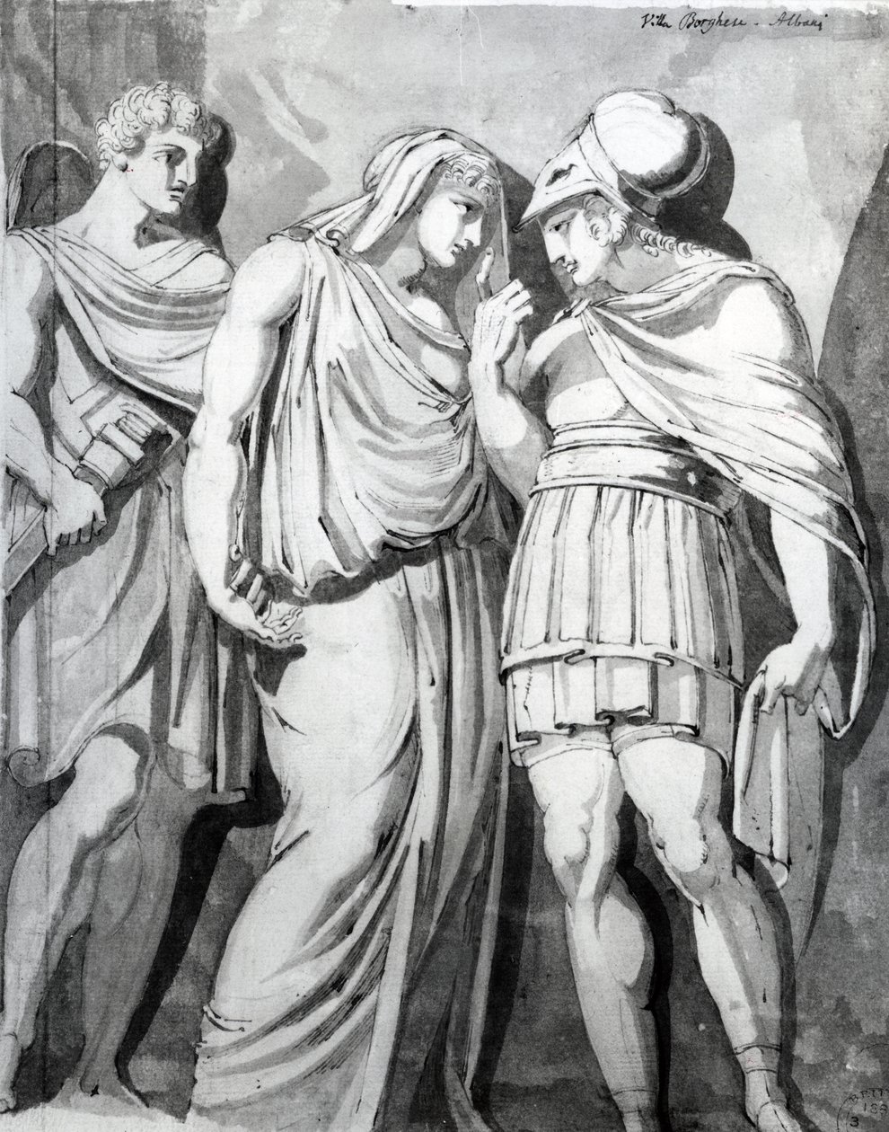 Zethos, Antiope and Amphion, 1770 (pen, blæk og vask på papir) af Johann Heinrich Füssli