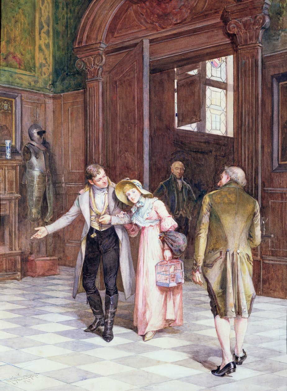 Crossing the Threshold, the New Bride, 1886 af Henry Gillard Glindoni