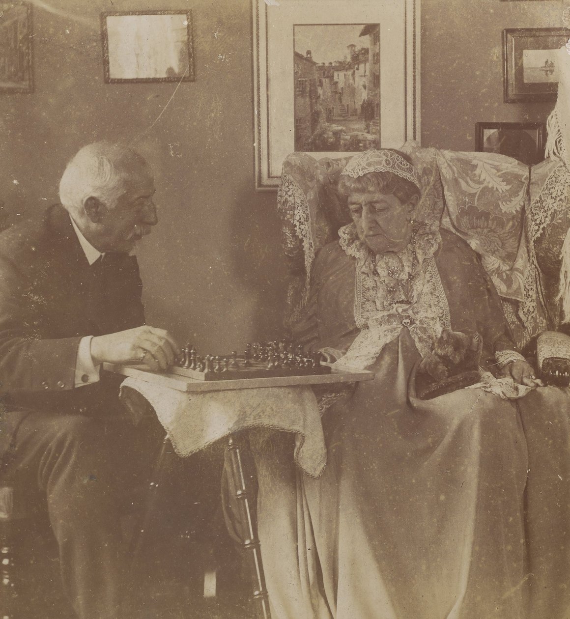 (Hardinge Hay Cameron og Lady Dalrymple spiller skak) af Henry Herschel Hay Cameron