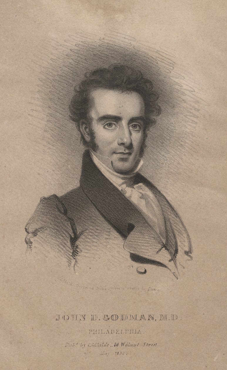 John D. Godman, M.D., litho af C.G. Børn af Henry Inman