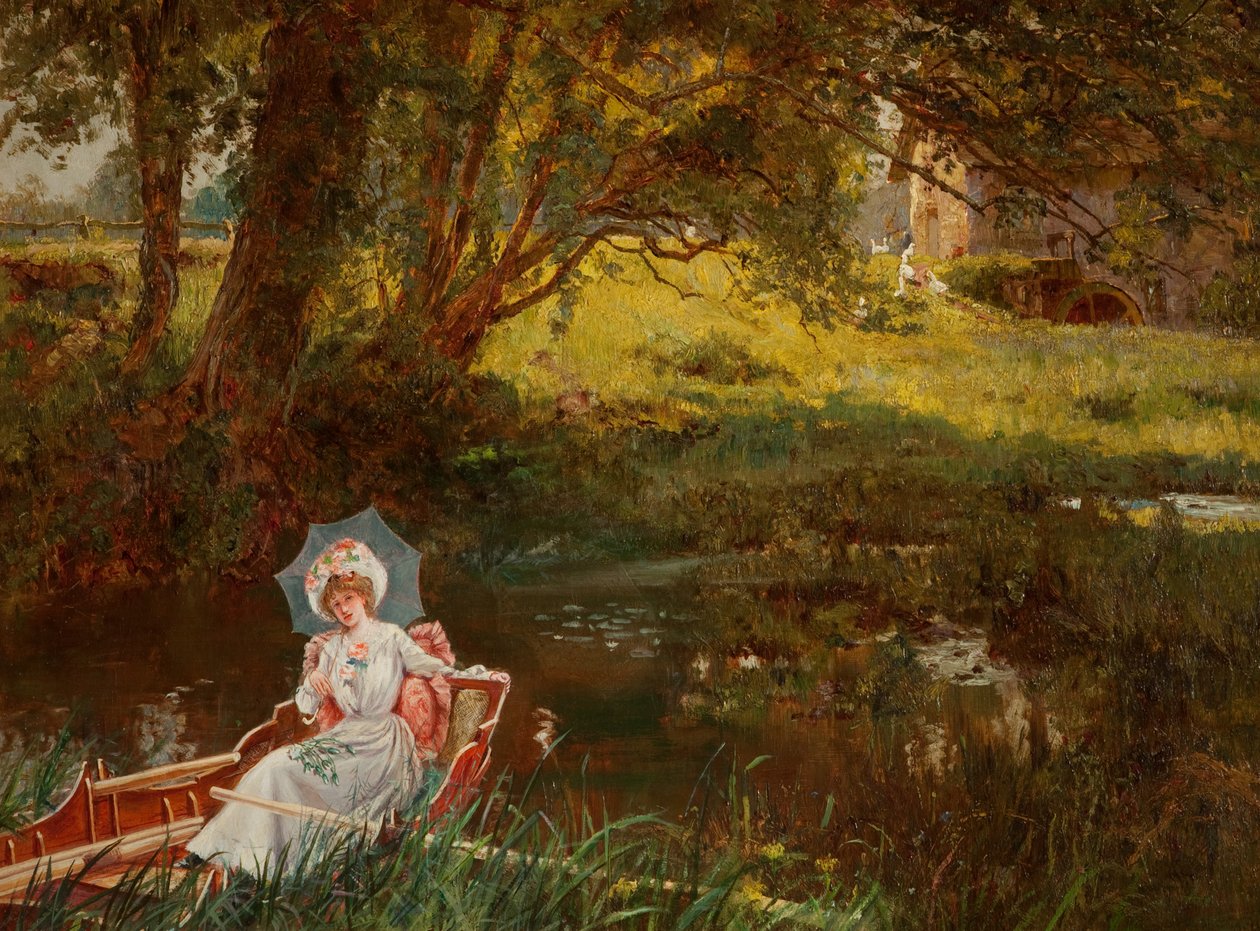 Lady in a Punt af Henry John Yeend King
