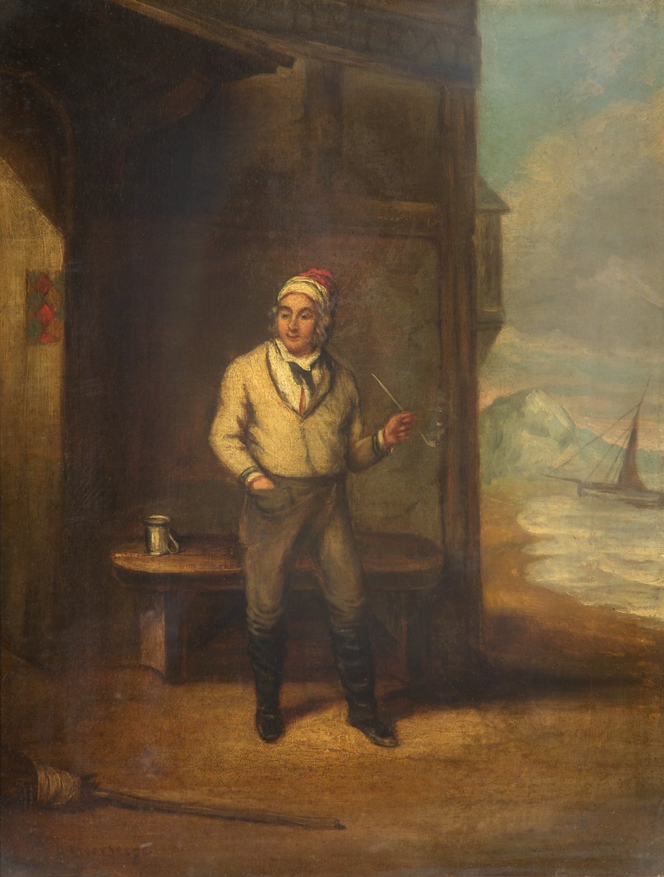 Enjoying a Pipe, ca. 1820-32 af Henry Liverseege