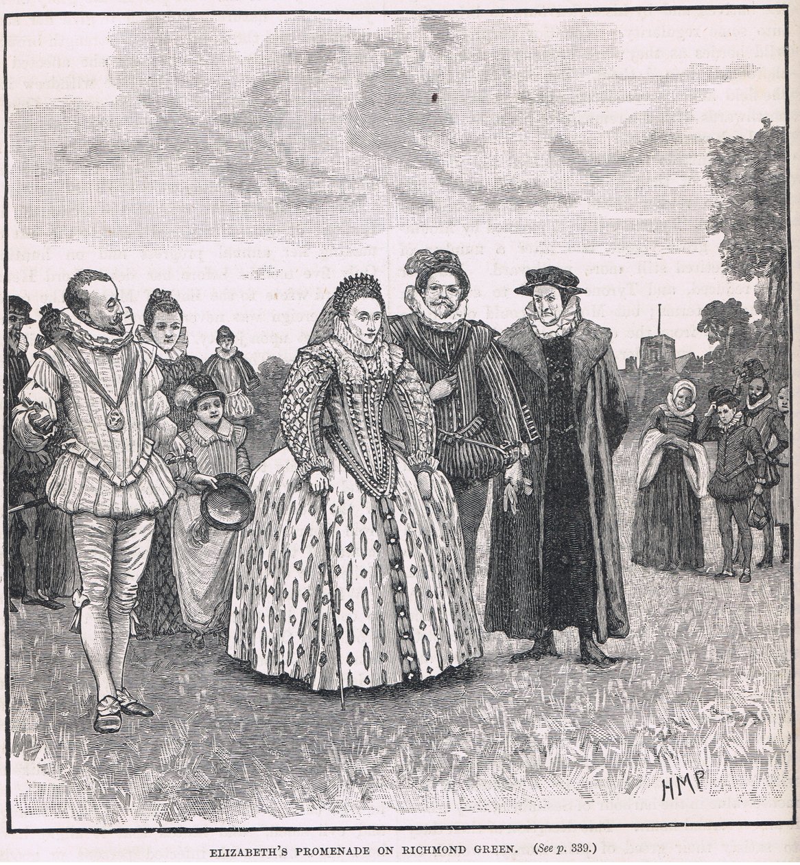 Elizabeths promenade på Richmond Green 1603 af Henry Marriott Paget