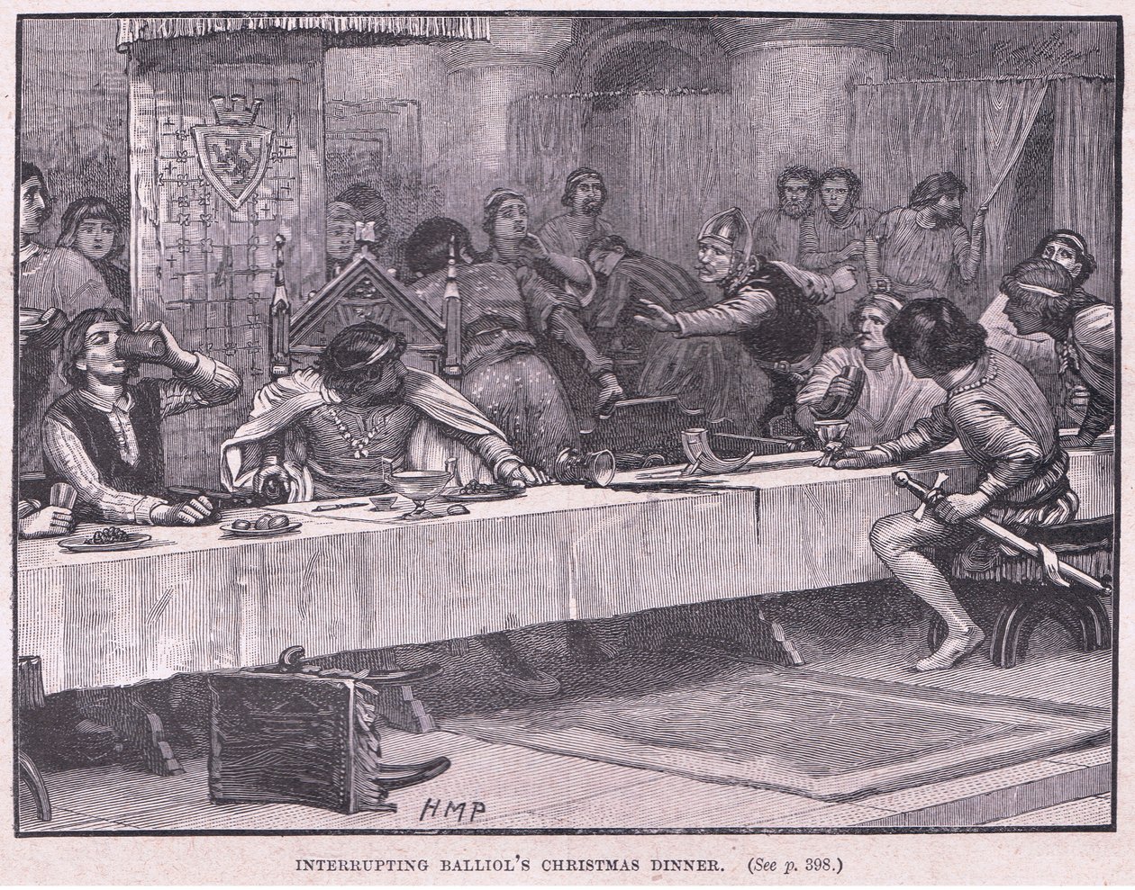 Afbrydelse af Balliols julemiddag AD 1332 af Henry Marriott Paget