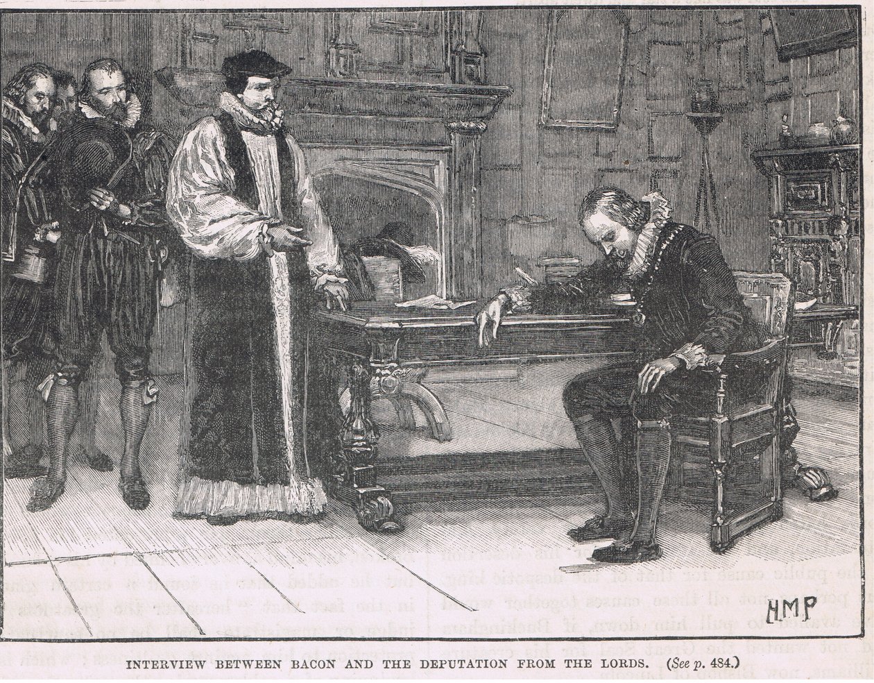 Samtale mellem Bacon og deputationen fra de Lords 1621 af Henry Marriott Paget