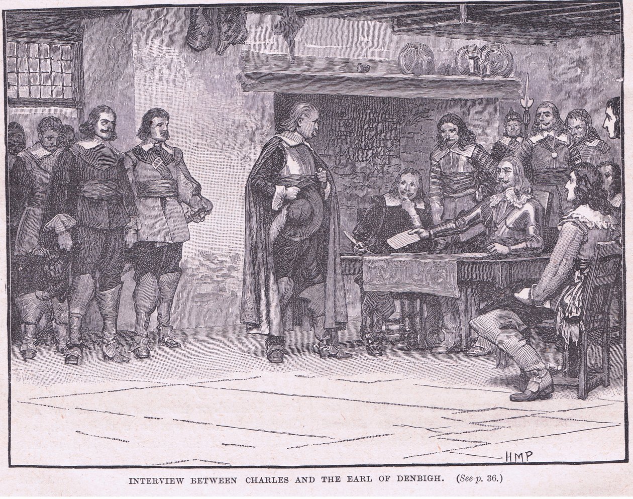 Interview mellem Charles og jarlen af Denbigh AD 1644 af Henry Marriott Paget