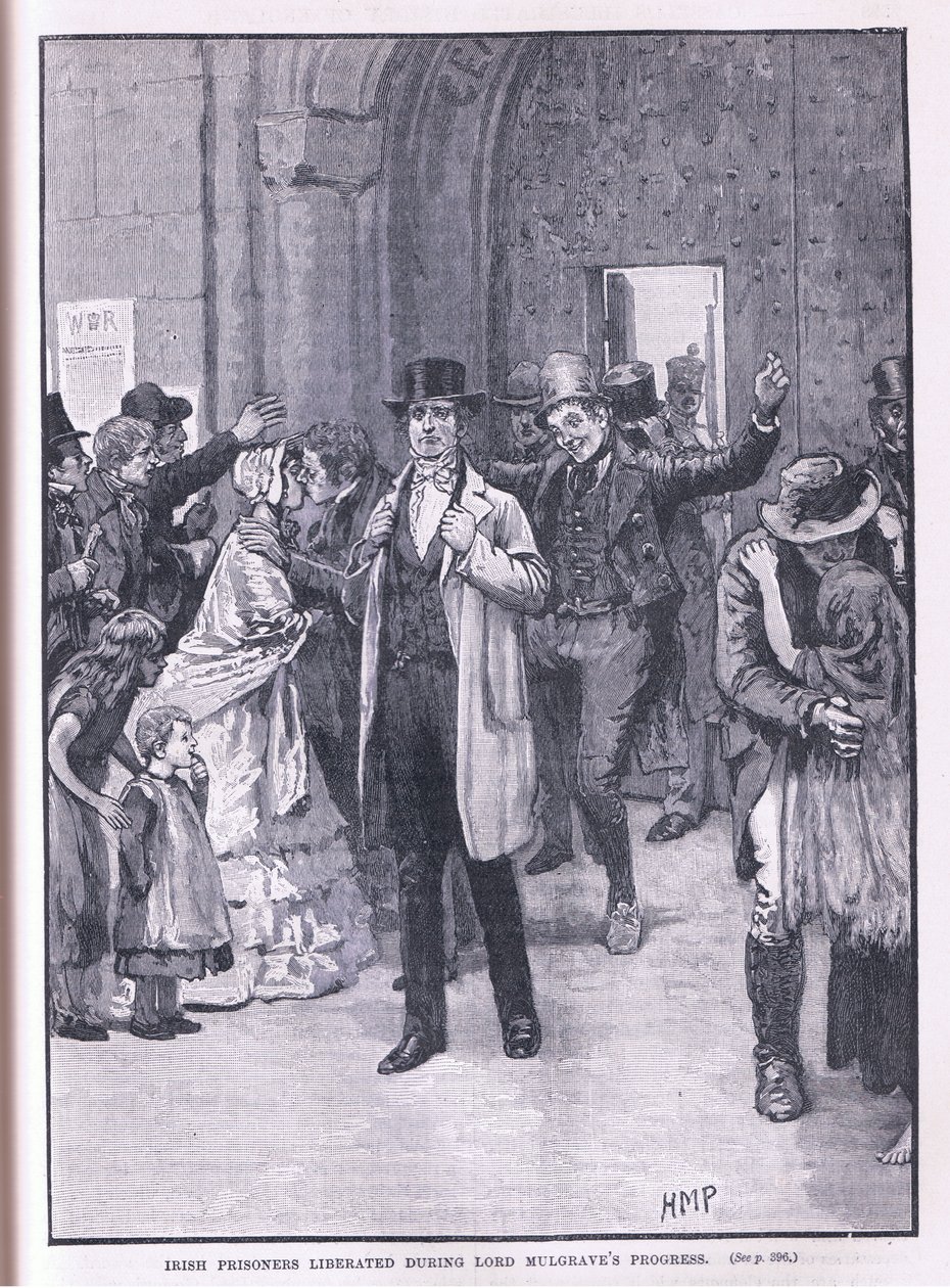 Irske fanger befriet under Lord Mulgraves fremskridt AD 1836 af Henry Marriott Paget