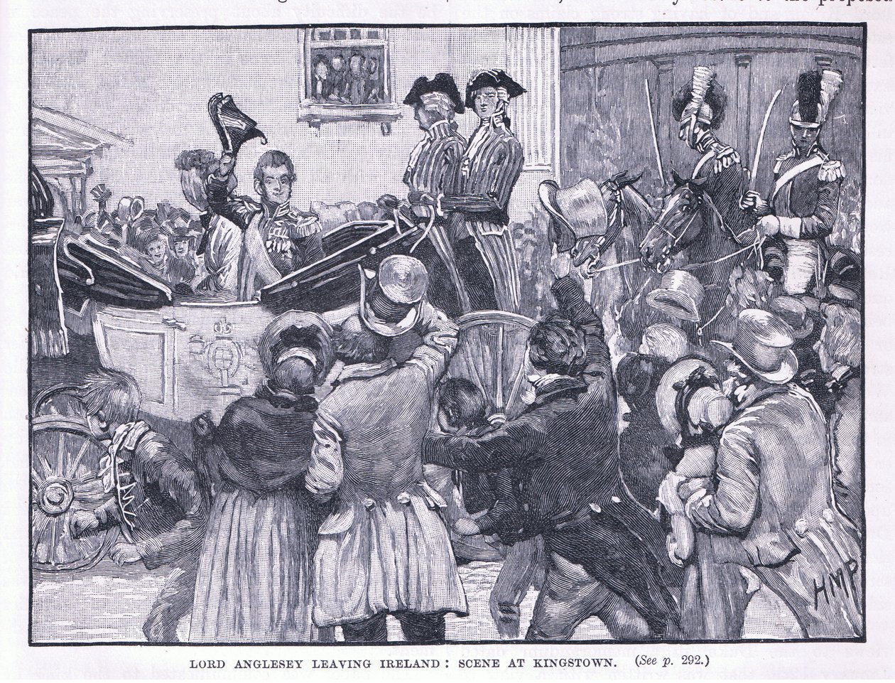 Lord Anglesey forlader Irland: Scene ved Kingston af Henry Marriott Paget