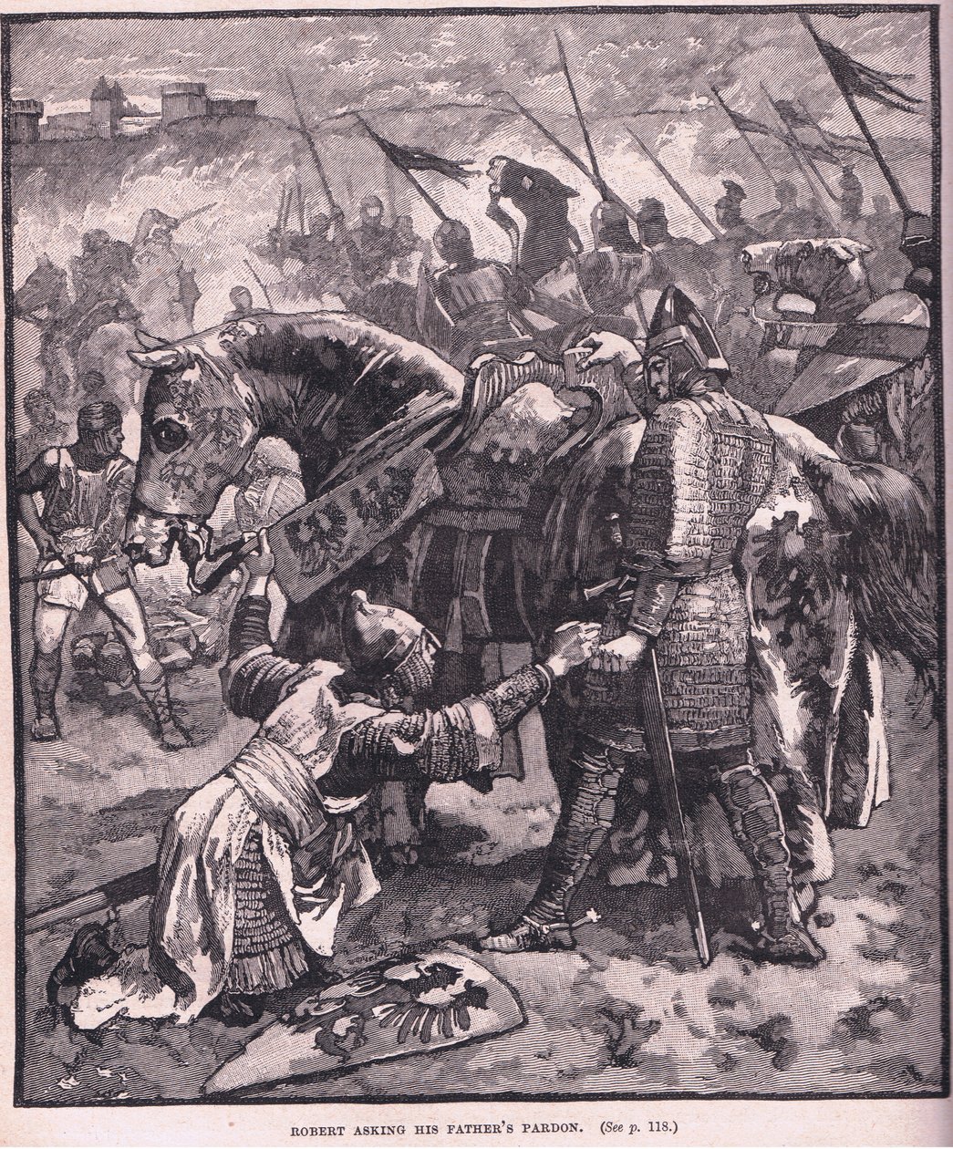 Robert beder sin far om undskyldning AD 1087 af Henry Marriott Paget