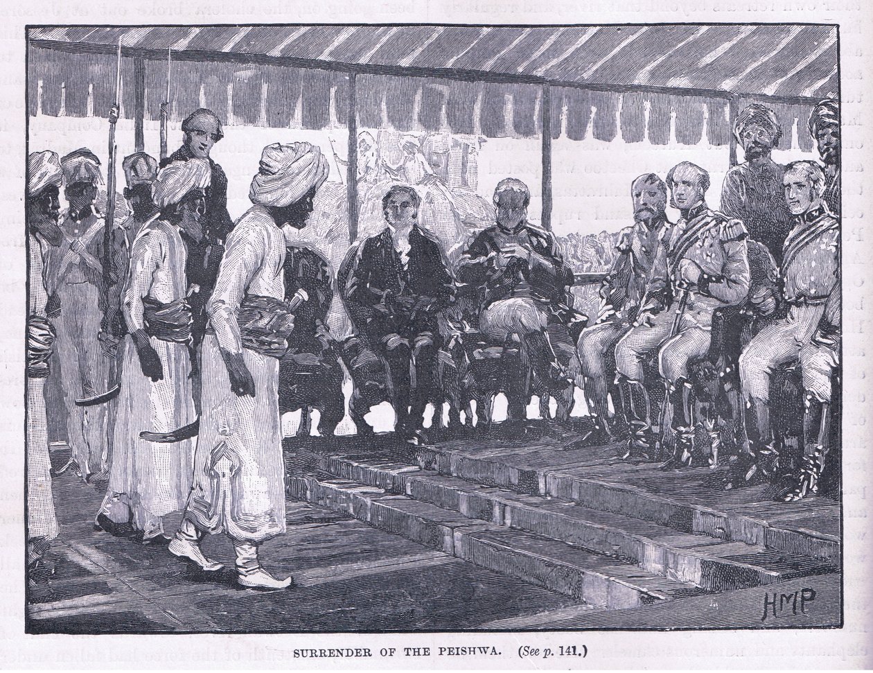 Overgivelse af Peishwa AD 1818 af Henry Marriott Paget