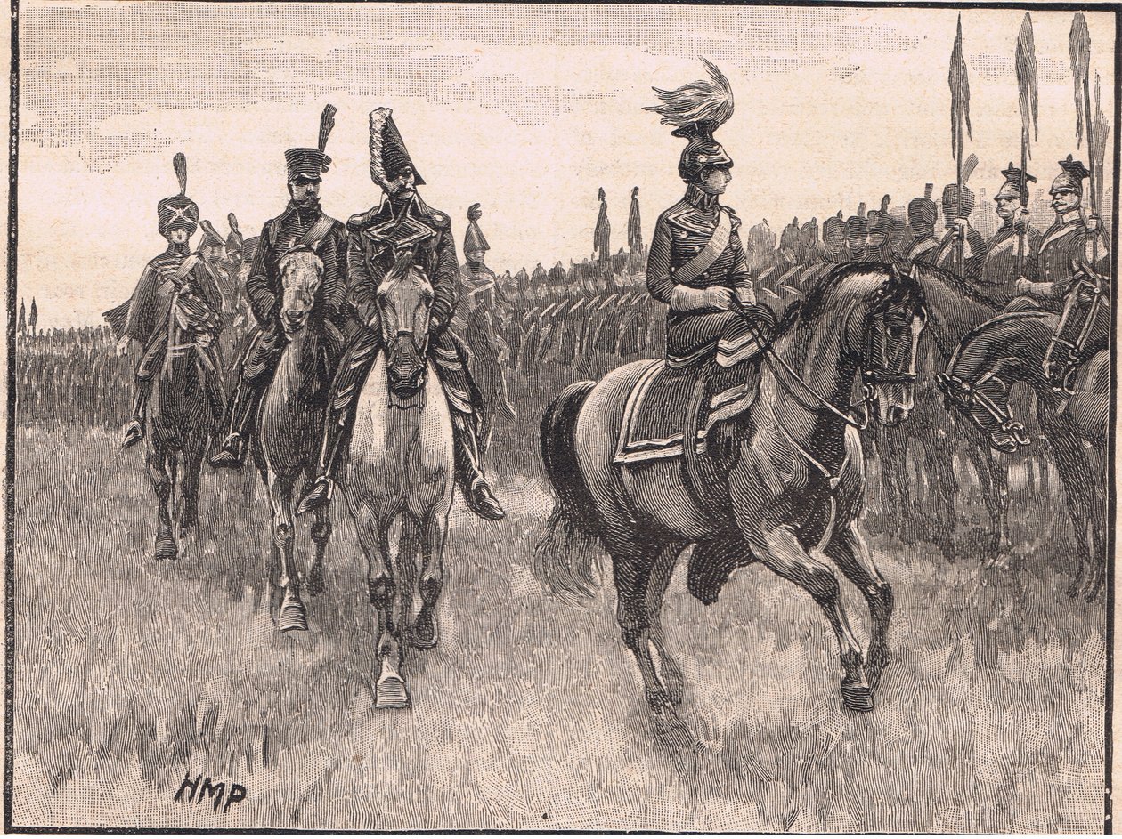 Dronningen af Preussen gennemgår hæren AD1806 af Henry Marriott Paget
