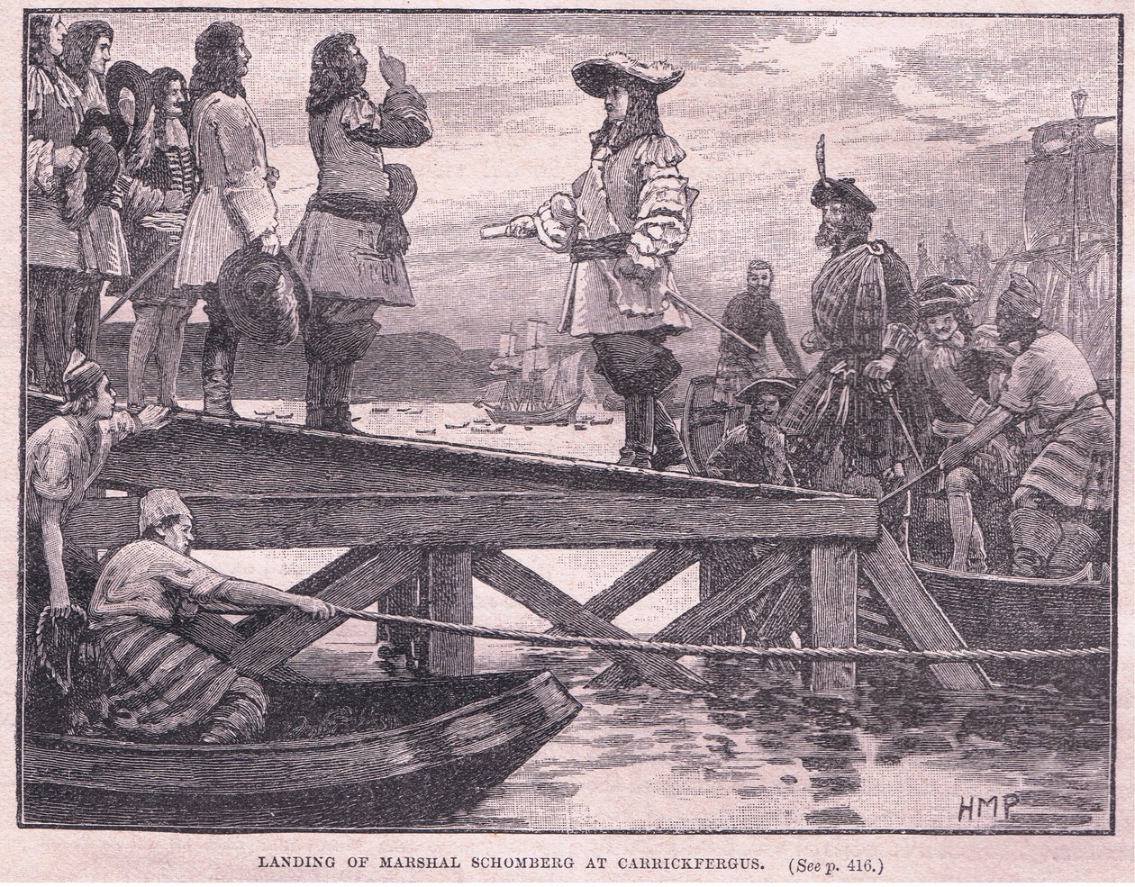 Marskal Schombergs landgang i Carrickfergus AD 1689 af Henry Marriott Paget