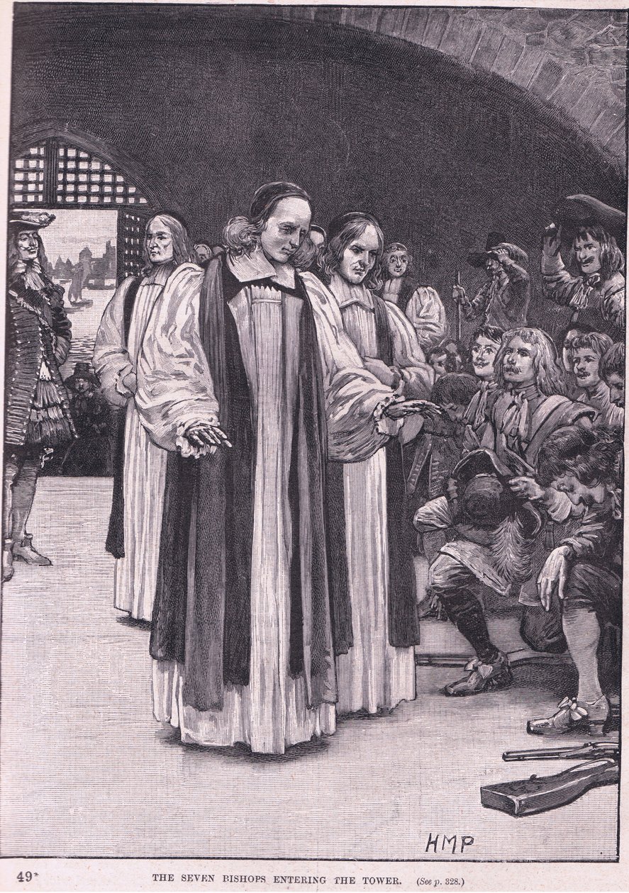 De syv biskopper går ind i Tower AD 1688 af Henry Marriott Paget