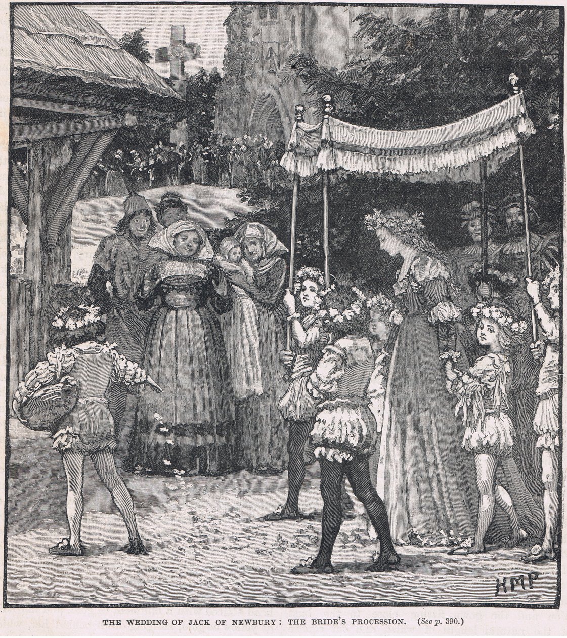 Bryllupet af Jack of Newbury: brudens procession af Henry Marriott Paget