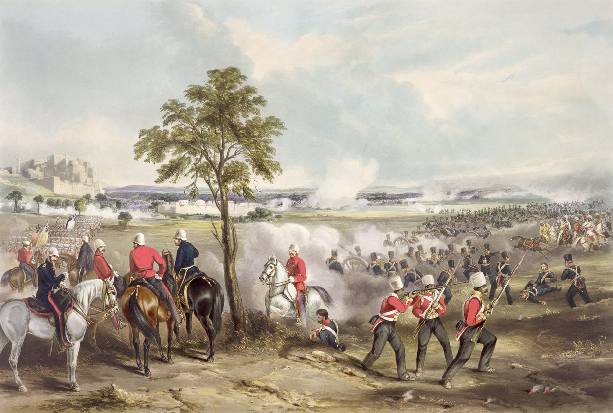 Slaget ved Goojerat den 21. februar 1849, indgraveret af John Harris (ca. 1791-1873) 1850 af Henry Martens
