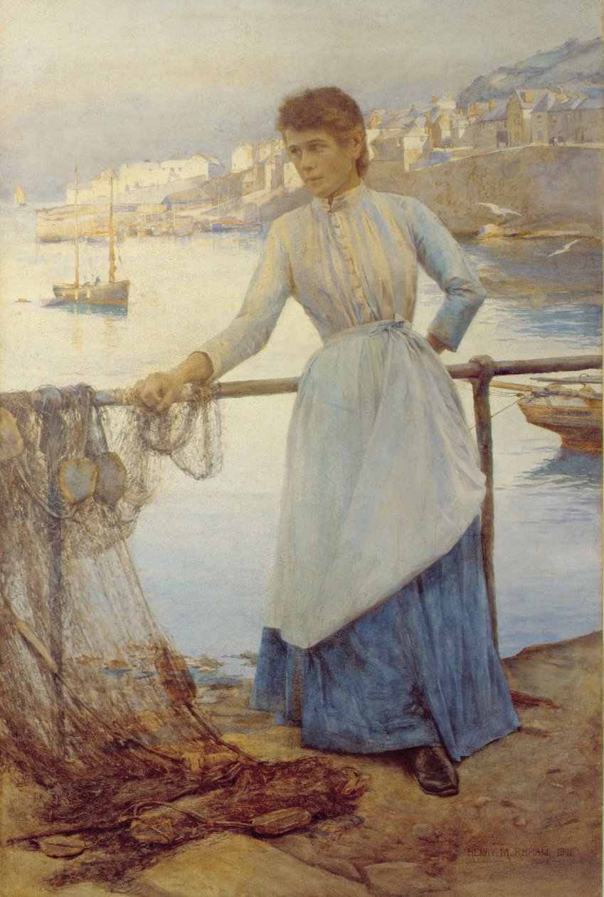Pige i blåt af Henry Meynell Rheam