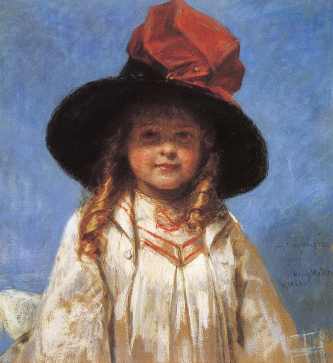 Agnes, 1888 (pastel på papir) af Henry Mosler