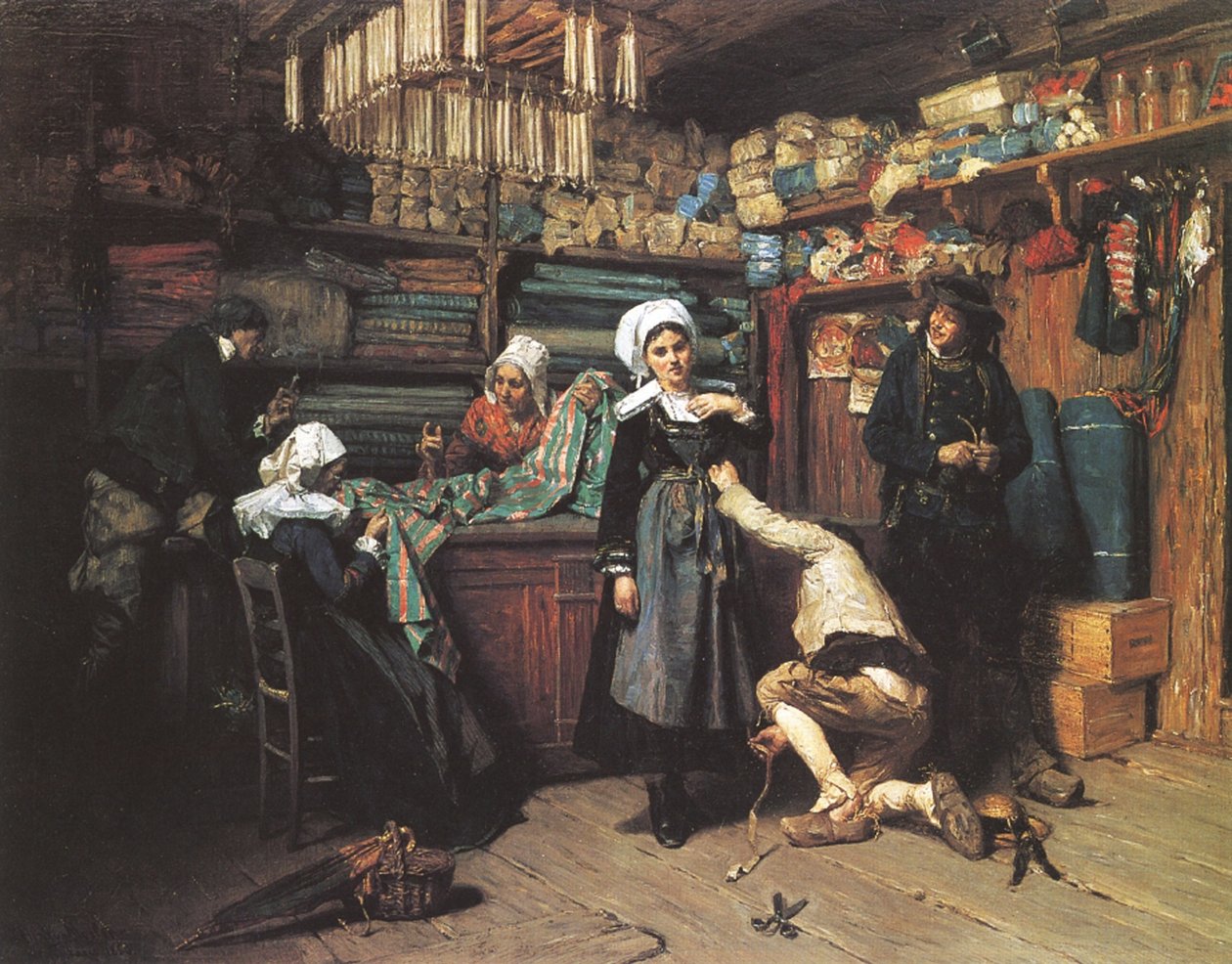Brudens udklædning, Bretagne, 1880 af Henry Mosler
