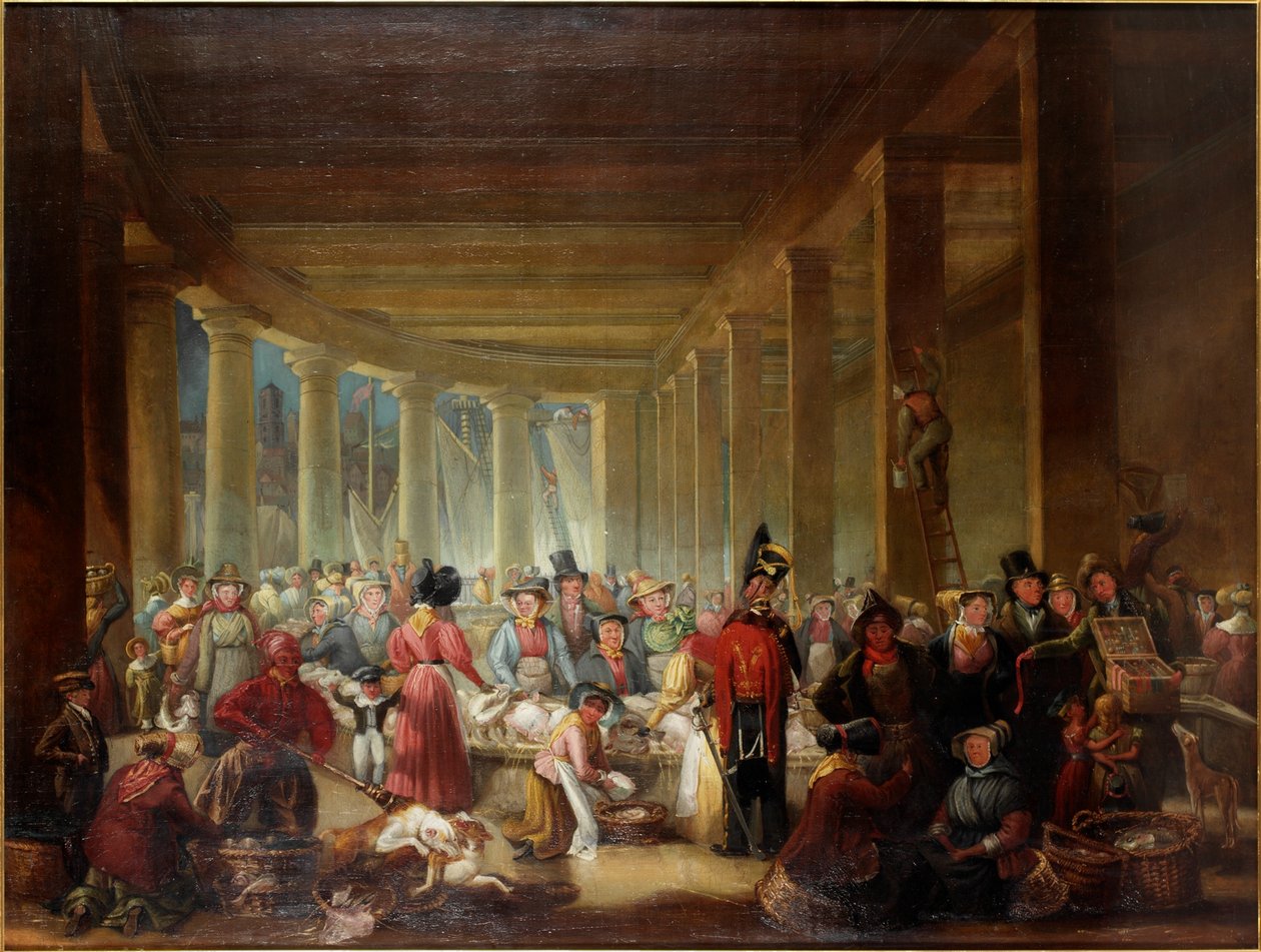 The Old Fish Market, Sandhill, Newcastle upon Tyne, ca. 1826-30 af Henry Perlee Parker