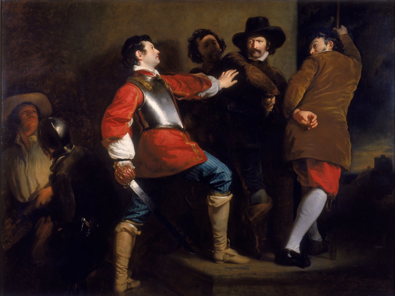 Opdagelsen af Krudtplottet og indtagelsen af Guy Fawkes, c.1823 af Henry Perronet Briggs