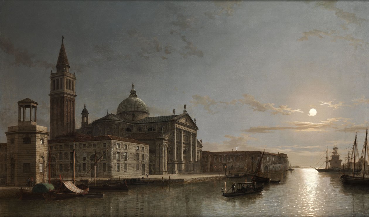 Venedig med San Giorgio Maggiore i måneskin af Henry Pether