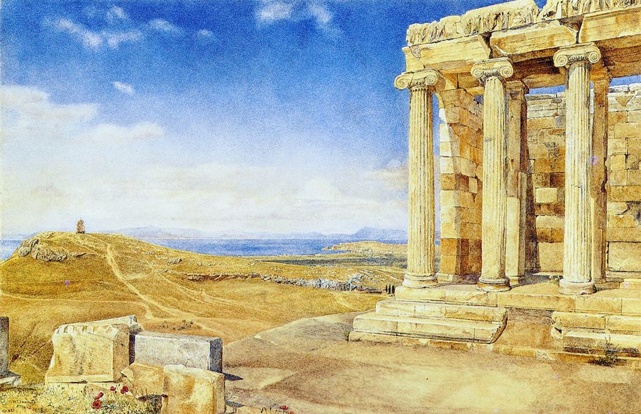 Athena Nikes tempel, Akropolis, Athen, 1893 af Henry Roderick Newman