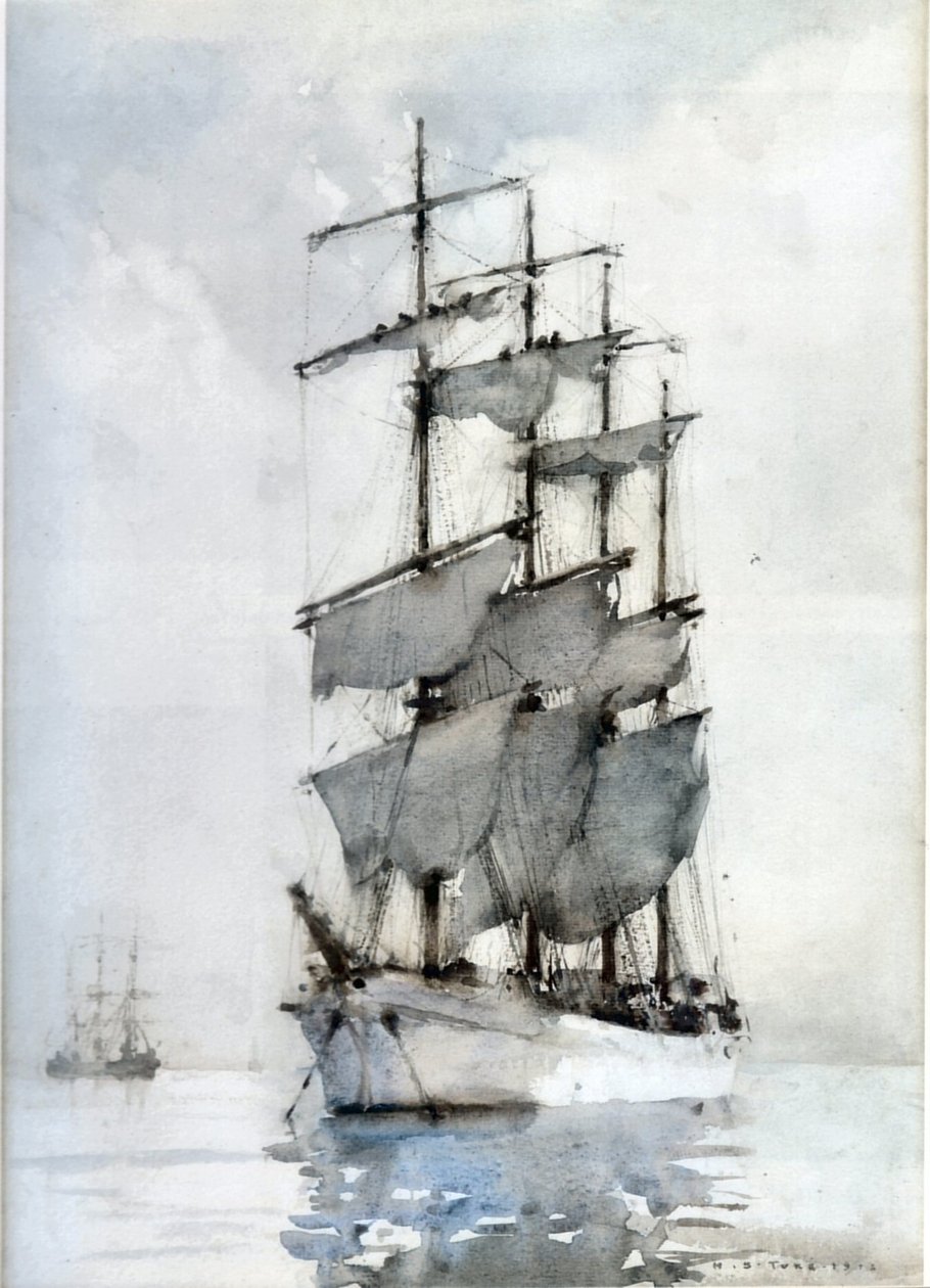 Fire Masted Barque af Henry Scott Tuke