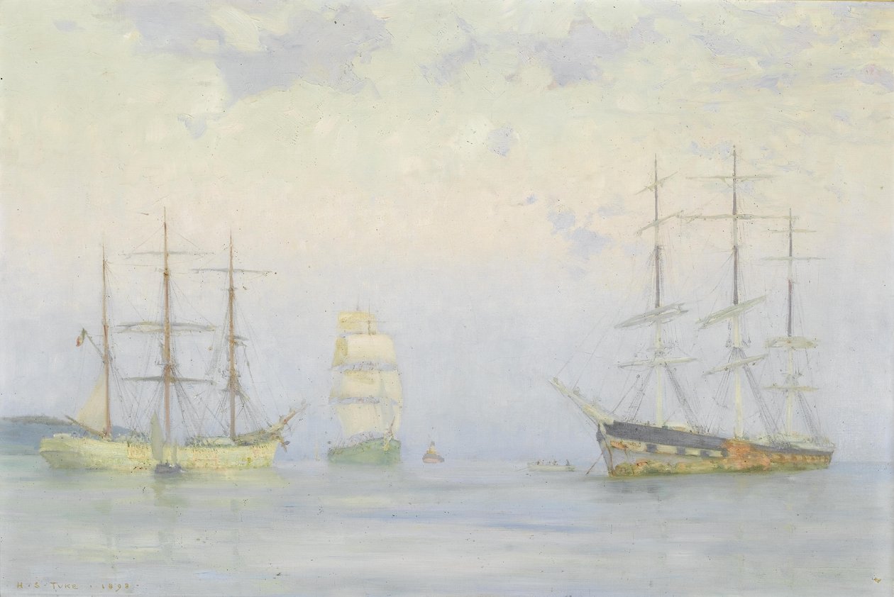 Forsendelse på anker, Carrick Roads af Henry Scott Tuke